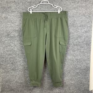Mondetta Women’s Cargo Jogger Green Pants 2X Performance + Luxury Strech Pockets